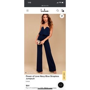Power of Love Navy Blue Strapless Jumpsuit